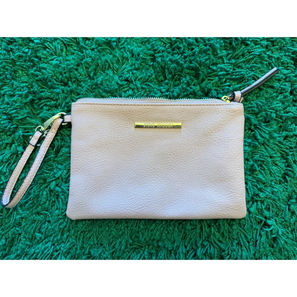 Steve Madden Wristlet‎ Pouch Womens OS Blush Pink Excellent Faux Leather Clutch